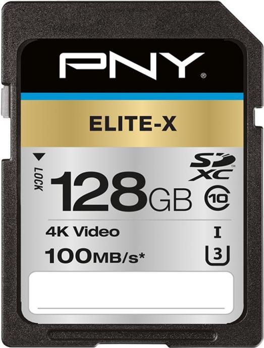 PNY Elite-X Flash-Speicherkarte (P-SD128U3100EX-GE)