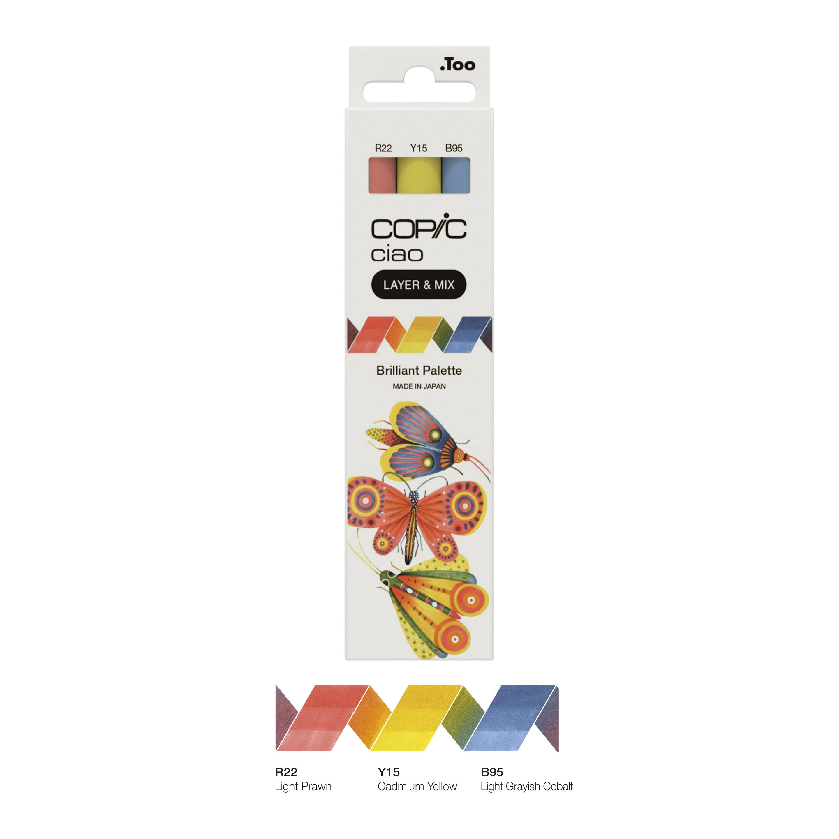 COPIC Ciao Brilliant Palette Layoutmarker-Set 1,0 + 6,0 mm Blau, Rot, Gelb