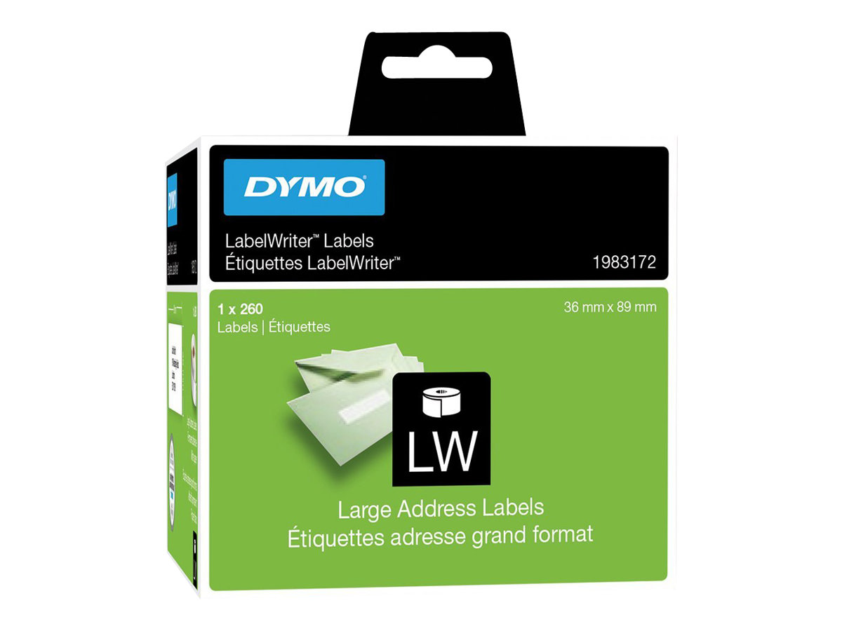 DYMO LabelWriter Adressetiketten Large 89 x 36 mm 260 Etiketten Selbstklebend Weiß