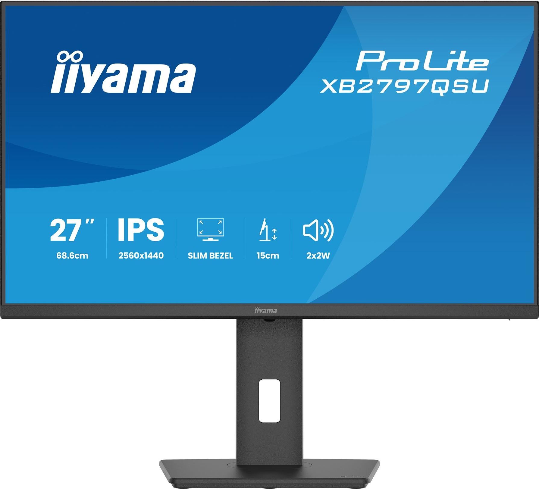 iiyama ProLite XB2797QSU-B1 27" QHD IPS-Monitor 2560 x 1440 75 Hz Schwarz
