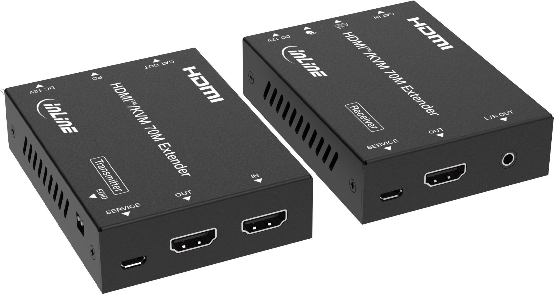 InLine® KVM Extender Cat.6, HDMI 4K/60Hz, 70m, Set (57885P)