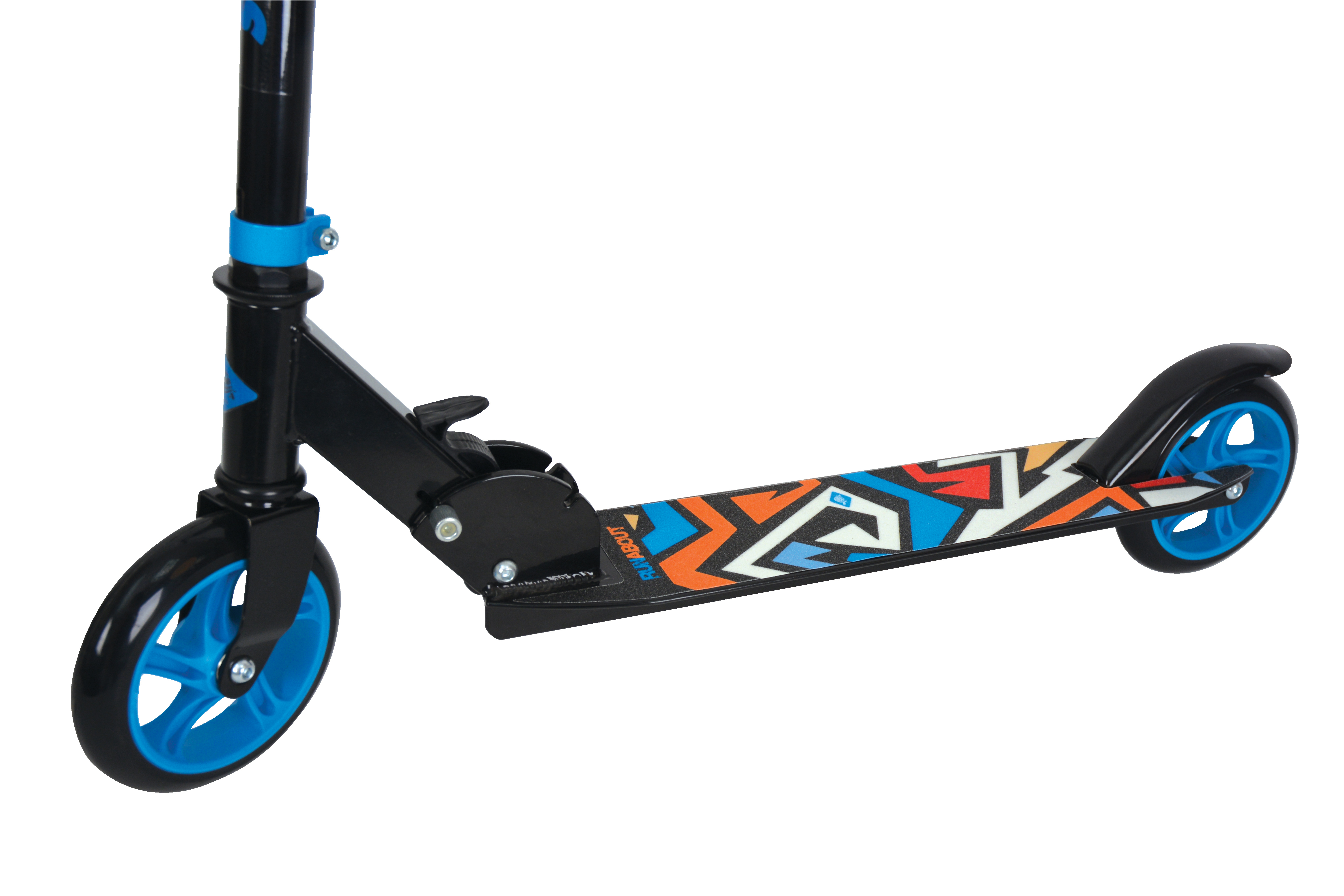 SCHILDKRÖT Tretroller City Scooter RunAbout Aluminium 145 mm PU-Räder 3-fach höhenverstellbar Schwarz, Blau