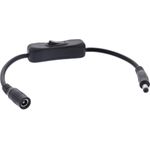 InLine® DC Kabel mit Schalter, DC ST/BU 5,5x2,5mm, AWG 18, schwarz, 0,20m (26906G)