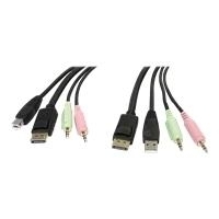 StarTech.com 4-in-1 USB DisplayPort KVM-Switch Kabel mit Audio und Mikrofon (DP4N1USB6)