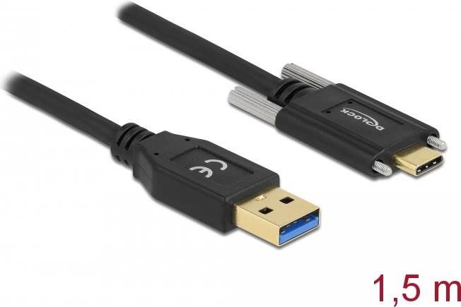 Delock USB-Kabel USB Typ A (M) bis USB Typ A (M) schraubbar (84017)