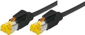 Patchkabel S/FTP, PiMF, Cat 6a, schwarz, 0,5 m Für 10 Gigabit/s, halogenfrei, mit Draka-Kabel und Hirosesteckern TM31 (bisherige Bezeichnung S/STP) (72200S)