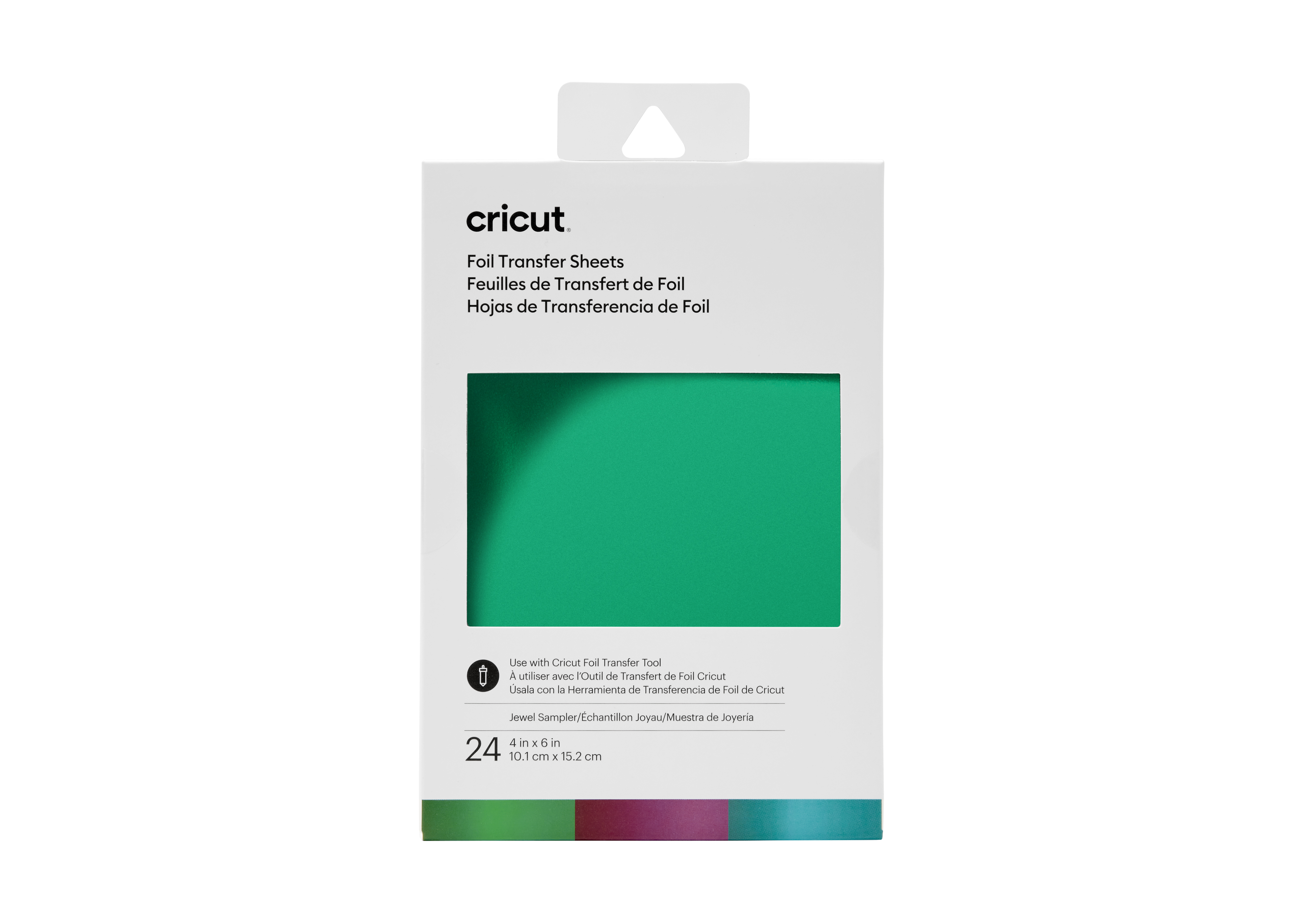 Cricut Foil Transfer Sheets Jewel Sampler 101 x 152 mm 24 Blätter Aquamarin/Aubergine/Smaragdgrün