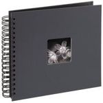 hama Foto-Spiralalbum "Fine Art", 50 Seiten, grau schwarzer Fotokarton und Pergaminpapier, Einband: Struktur- (94879)