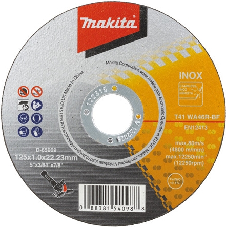 MAKITA D-65969-50 - Trennscheibe INOX für Winkelschleifer (125x1,00mm | 50 Stück) (D-65969-50)