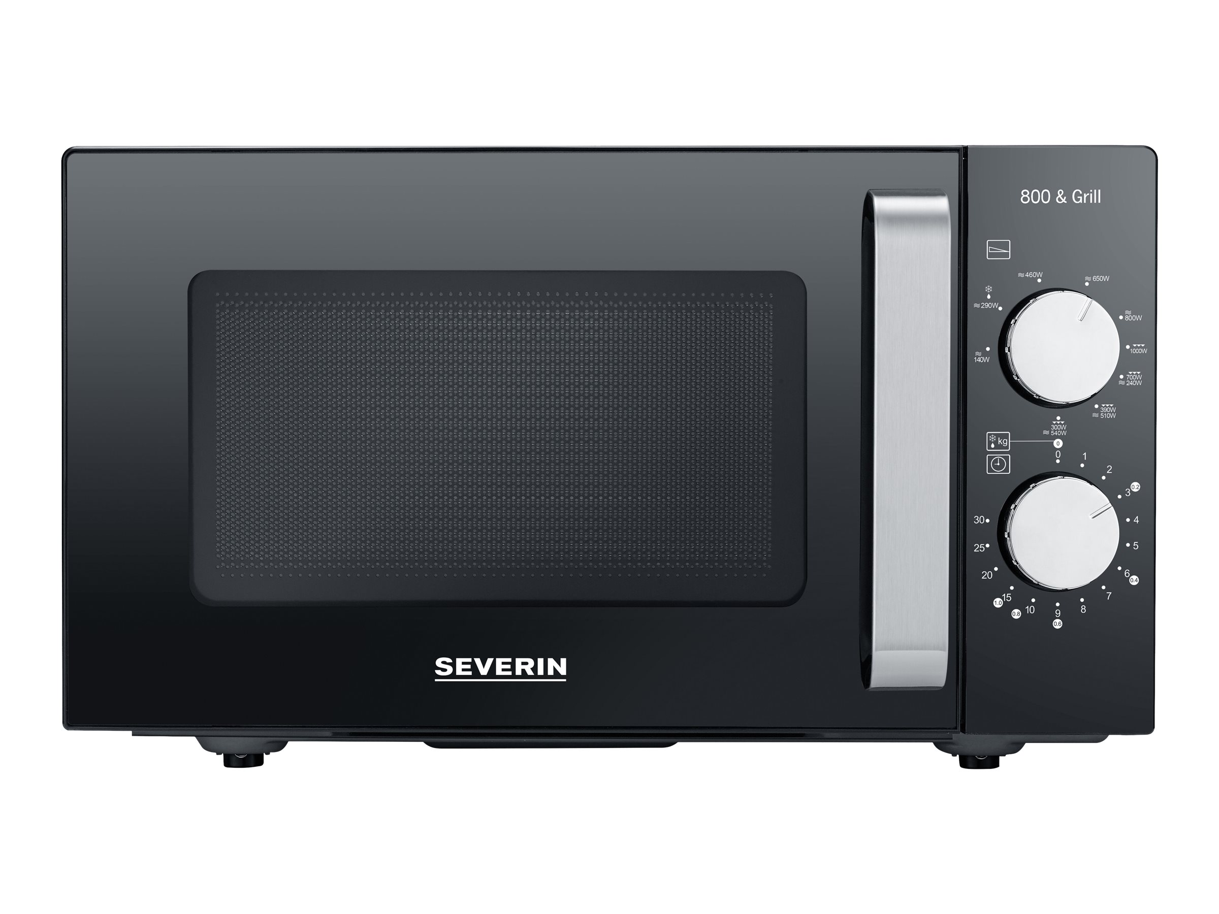 Severin MW 7762 Mikrowellenofen mit Grill 20 Liter 800 W Black/Stainless Steel