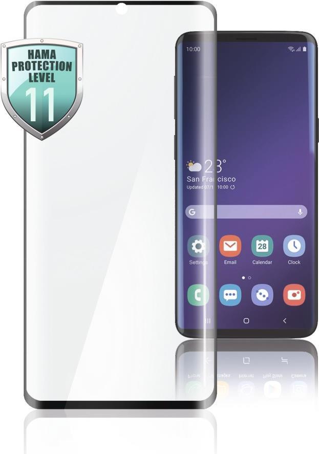 Hama Prime Line Full Screen - Bildschirmschutz für Handy - 3D - Glas - Schwarz, durchsichtig - Rahmenfarbe schwarz - für Samsung Galaxy S21+ 5G (00195554)