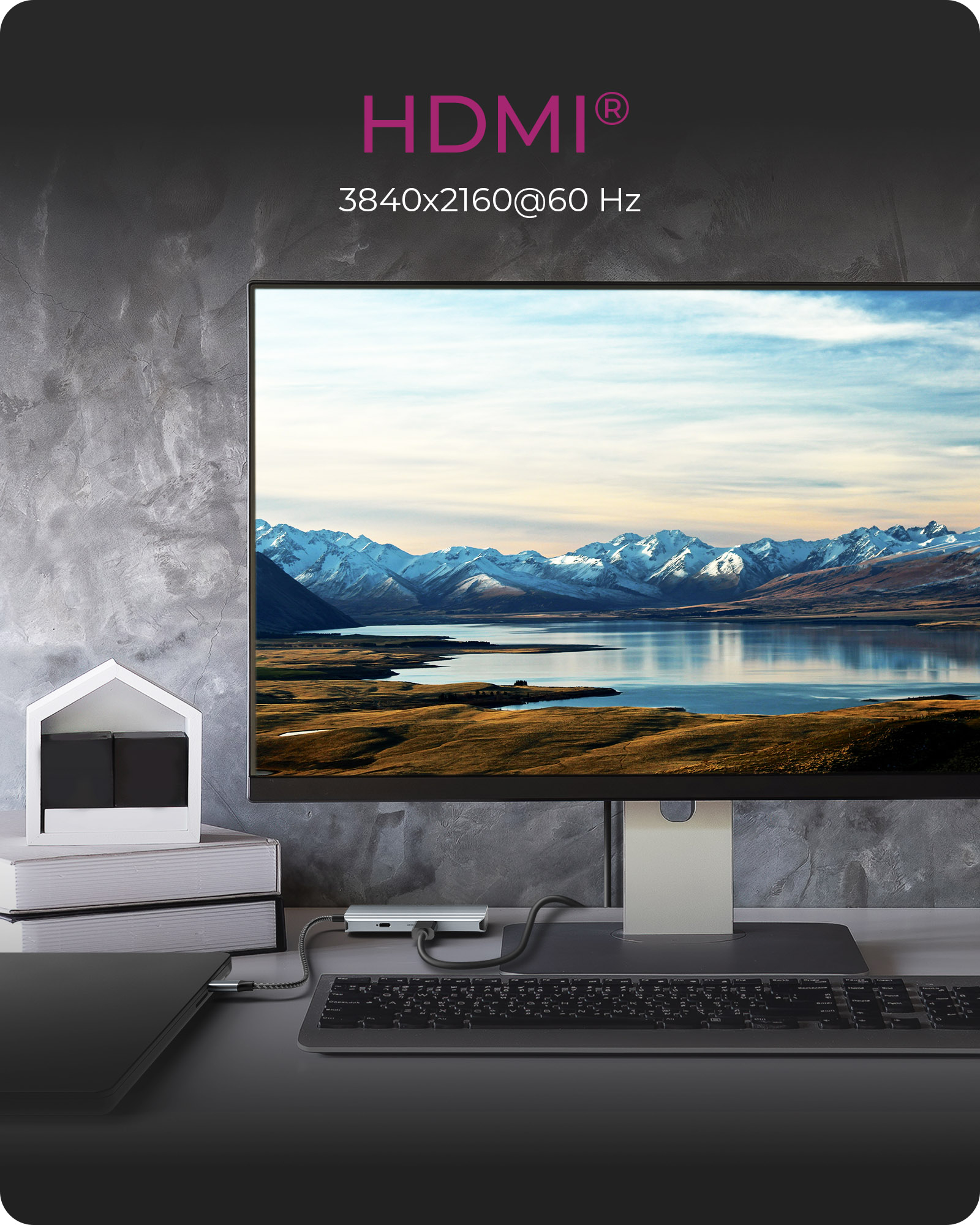 ICY BOX IB-DK4022a-CPD Dockingstation USB-C HDMI 4K 60Hz Silber Schwarz