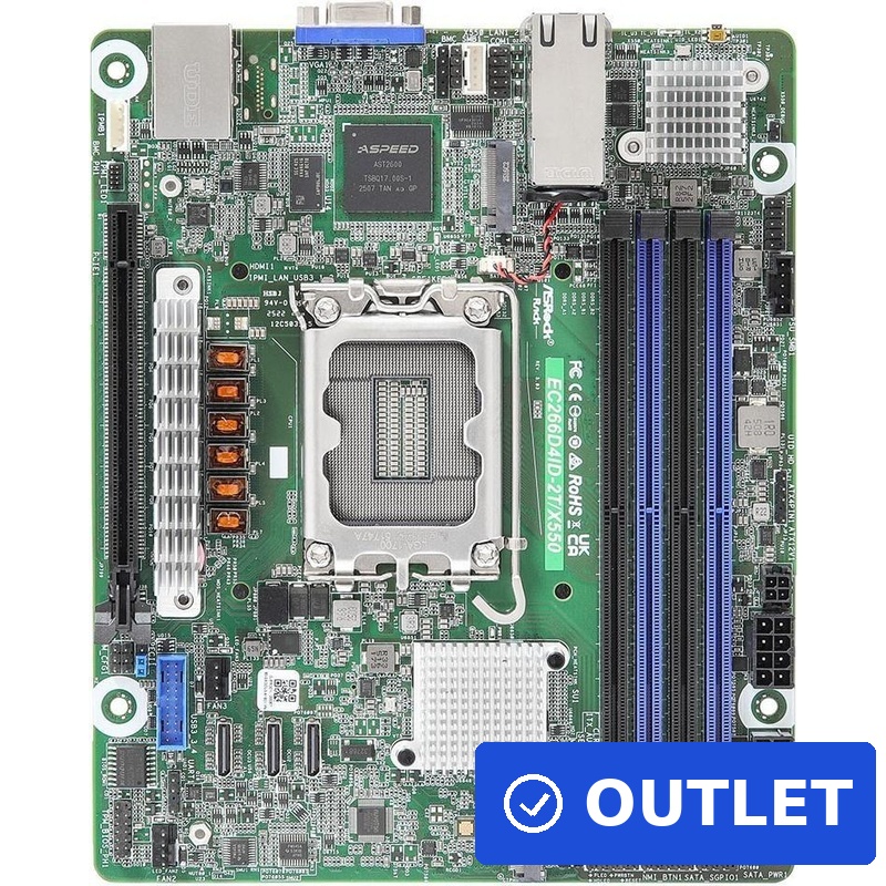 Asrock EC266D4ID-2T/X550 Motherboard Intel C266 LGA 1700 mini ITX (EC266D4ID-2T/X550) (B-Ware)