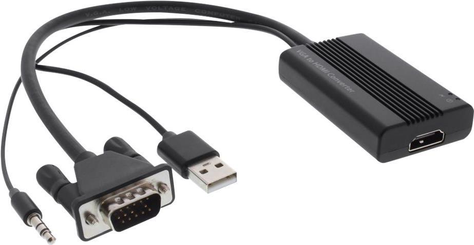 InLine Konverter VGA+Audio zu HDMI Eingang VGA und Klinke Audio Stereo Ausgang inkl. - Audio/Multime