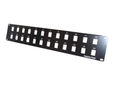 exertis Connect Patch-Paneel-Platte 1U 19" 24 Ports Keystone Modulträger Schwarz