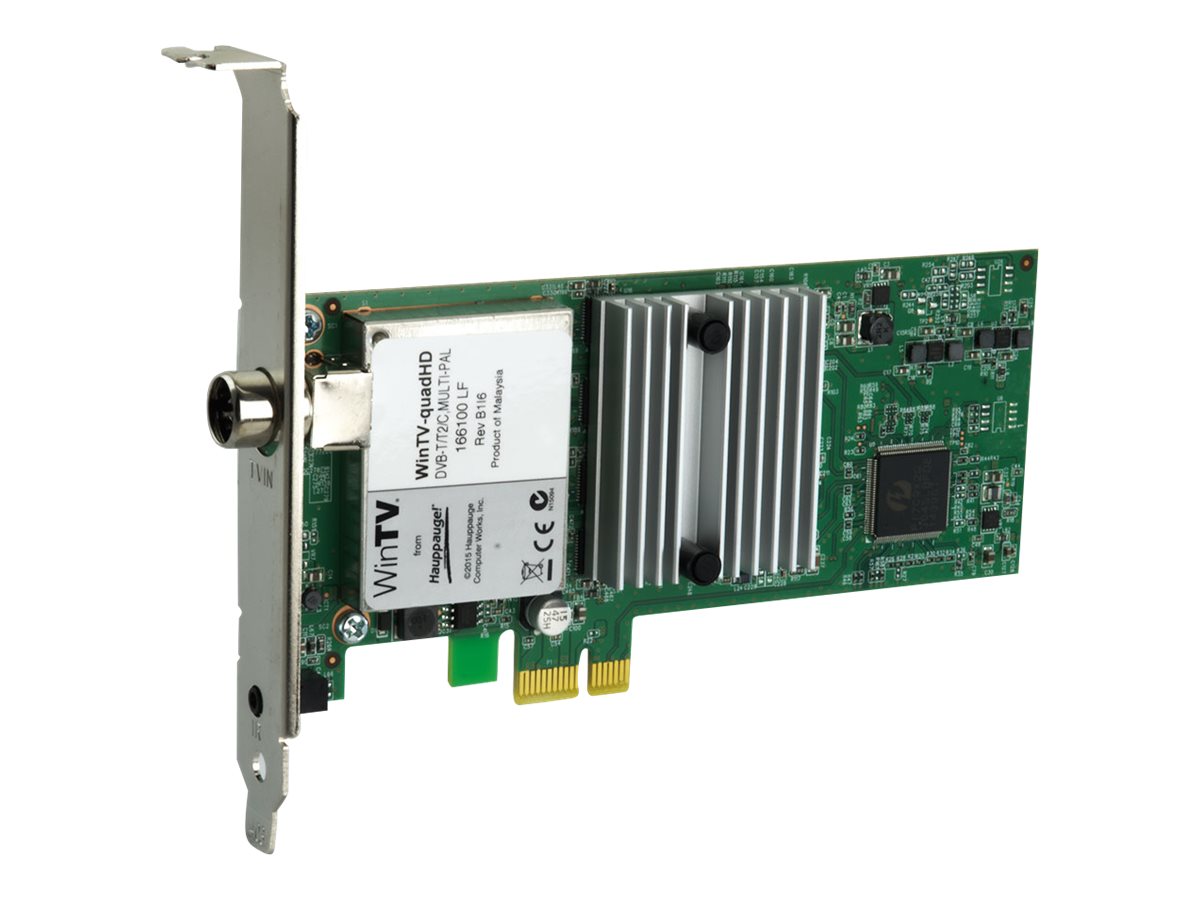 Hauppauge WinTV quadHD DVB-C DVB-T2/T PCIe TV-Karte Schwarz, Grün