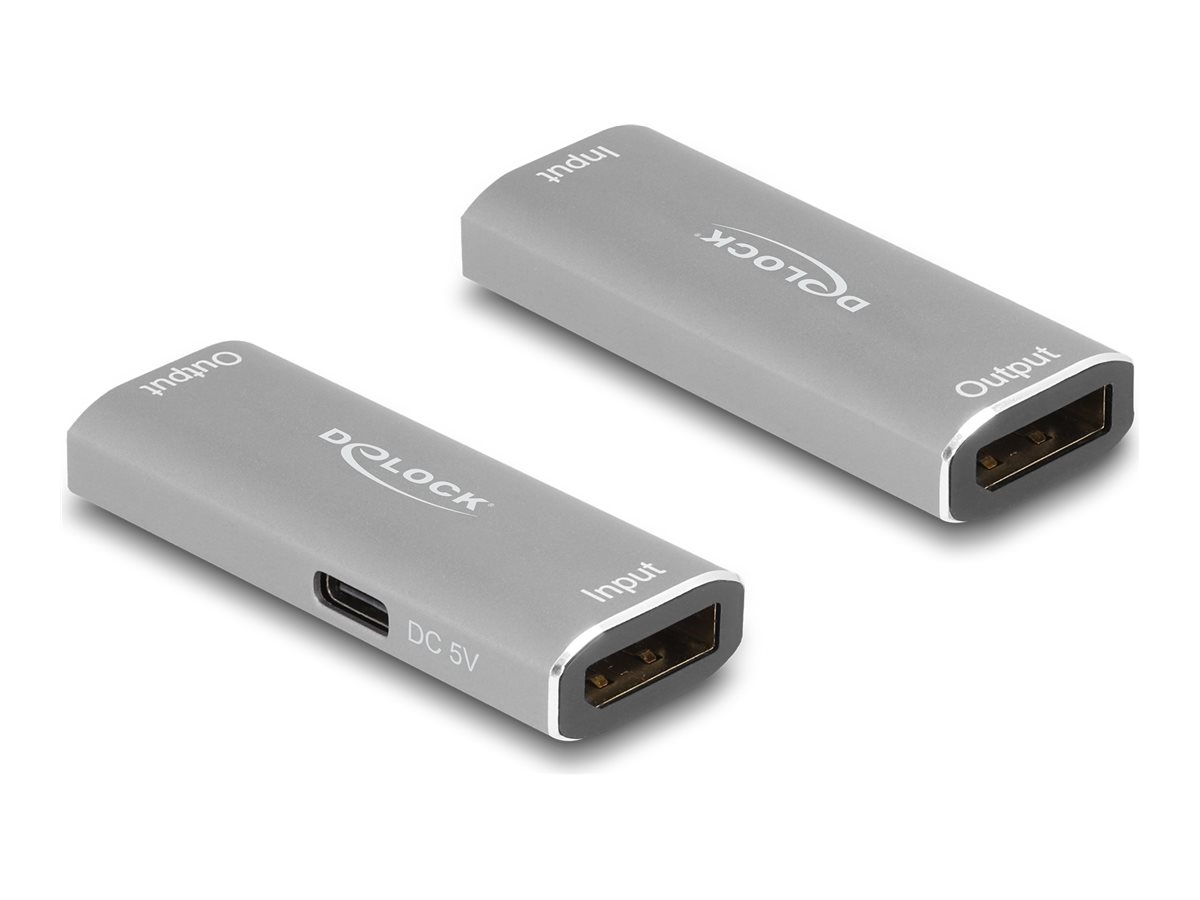 Delock DisplayPort 1.4 Repeater 8K 30 Hz bis 20 m Schwarz