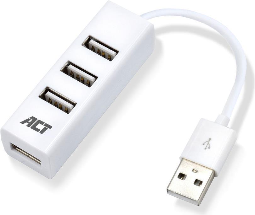 ACT AC6200 Schnittstellen-Hub USB 2.0 480 Mbit/s Weiß (AC6200)