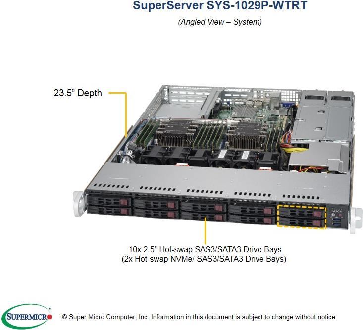 SUPERMICRO Barebone SuperServer SYS-1029P-WTRT
