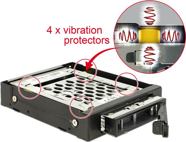 Delock 3.5? Wechselrahmen für 1 x 2.5? SATA / SAS HDD / SSD mit Vibrationsschutz (47228)