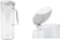 APS Cerealien-Karaffe, 1,5 Liter, transparent aus SAN-Kunststoff, schwenkbarer Edelstahl-Deckel inkl. - 1 Stück (10778)