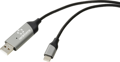 Renkforce Data Link Kabel USB 2.0 USB-C® Stecker, USB-A Stecker 2.00 m Schwarz RF-7116126 (RF-7116126)
