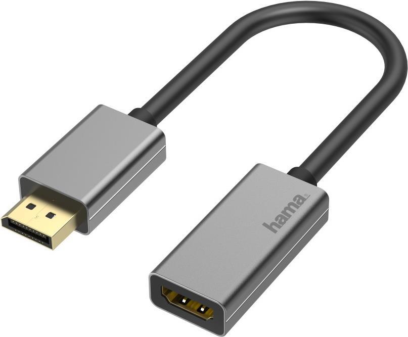 Hama Video-Adapter, DisplayPort-Stecker - HDMI™-Buchse, Ultra-HD 4K@60Hz, Alu (00200329)