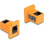 Delock D-Typ Modul RJ45 Buchse zu Buchse 90° gewinkelt orange (87997)