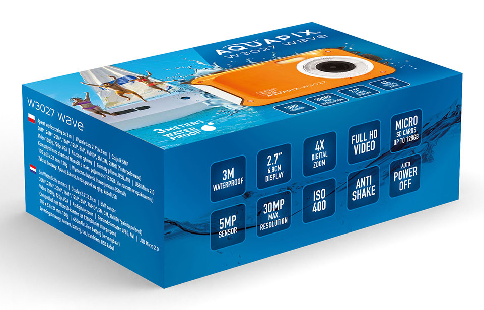 Easypix Aquapix W3027 Wave Unterwasser-Digitalkamera 5 MP 2,7" Sunset Orange