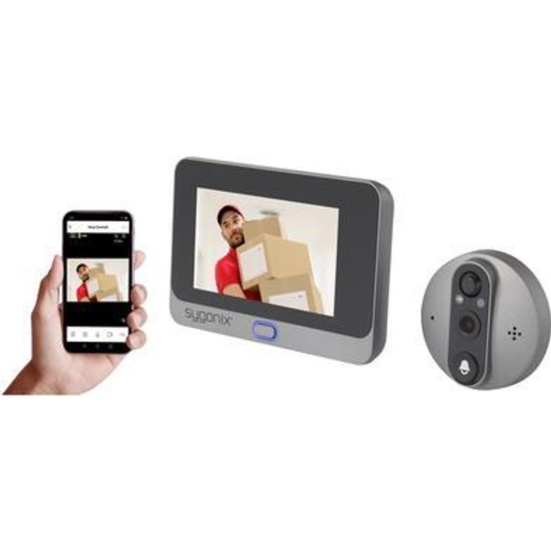 IP-Video-Tuersprechanlage WLAN Kamera Video-Inneneinheit Grau SY 
