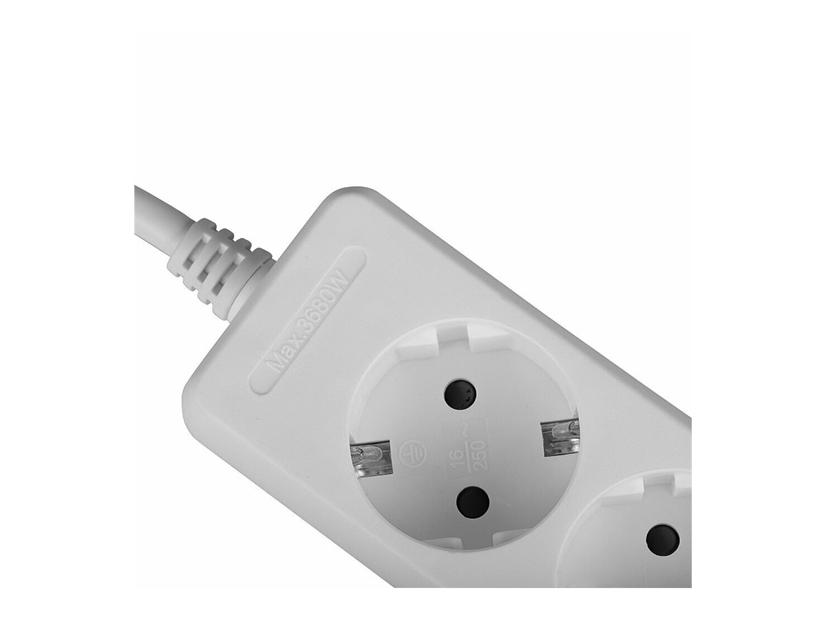 Lindy Steckdosenleiste 3-fach Typ F Schuko 3500 W 1,4 m Weiß