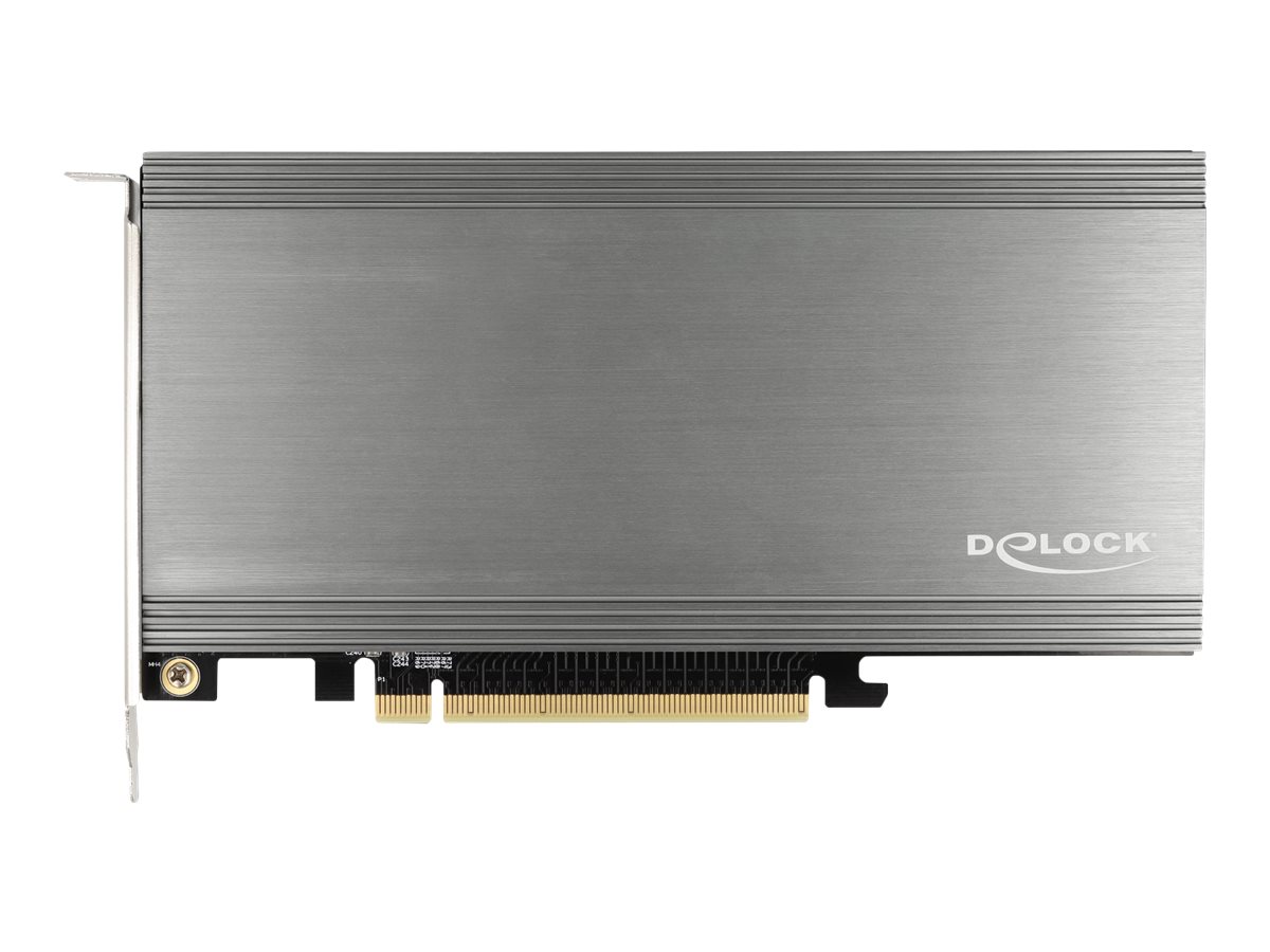 Delock 90050 PCIe 3.0 x16 Karte 4x intern NVMe M.2 Key M mit Kühlkörper und Lüfter Schwarz
