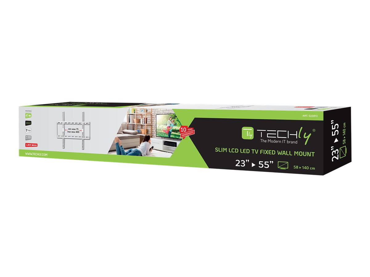 Techly ICA-PLB-162MW Wandhalterung 23"-55" Slim Fix 45 kg Weiß