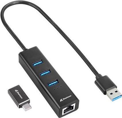 Sharkoon 3-Port USB 3.2 Gen 1 Alu Hub (37575)