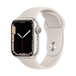 Apple Watch Series 7 (GPS) - 41 mm - starlight aluminum - intelligente Uhr mit Sportband - Flouroelastomer - Starlight - Bandgröße: regelmäßig - 32GB - Wi-Fi, Bluetooth - 32 g (MKMY3FD/A)