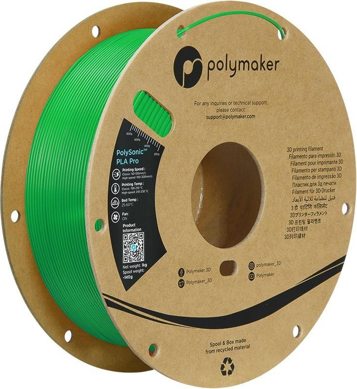 PLA PRO HS TOUGH 1,75mm GREEN 1kg POLYMAKER POLYSONIC 3D FILAMENT (PA13010)