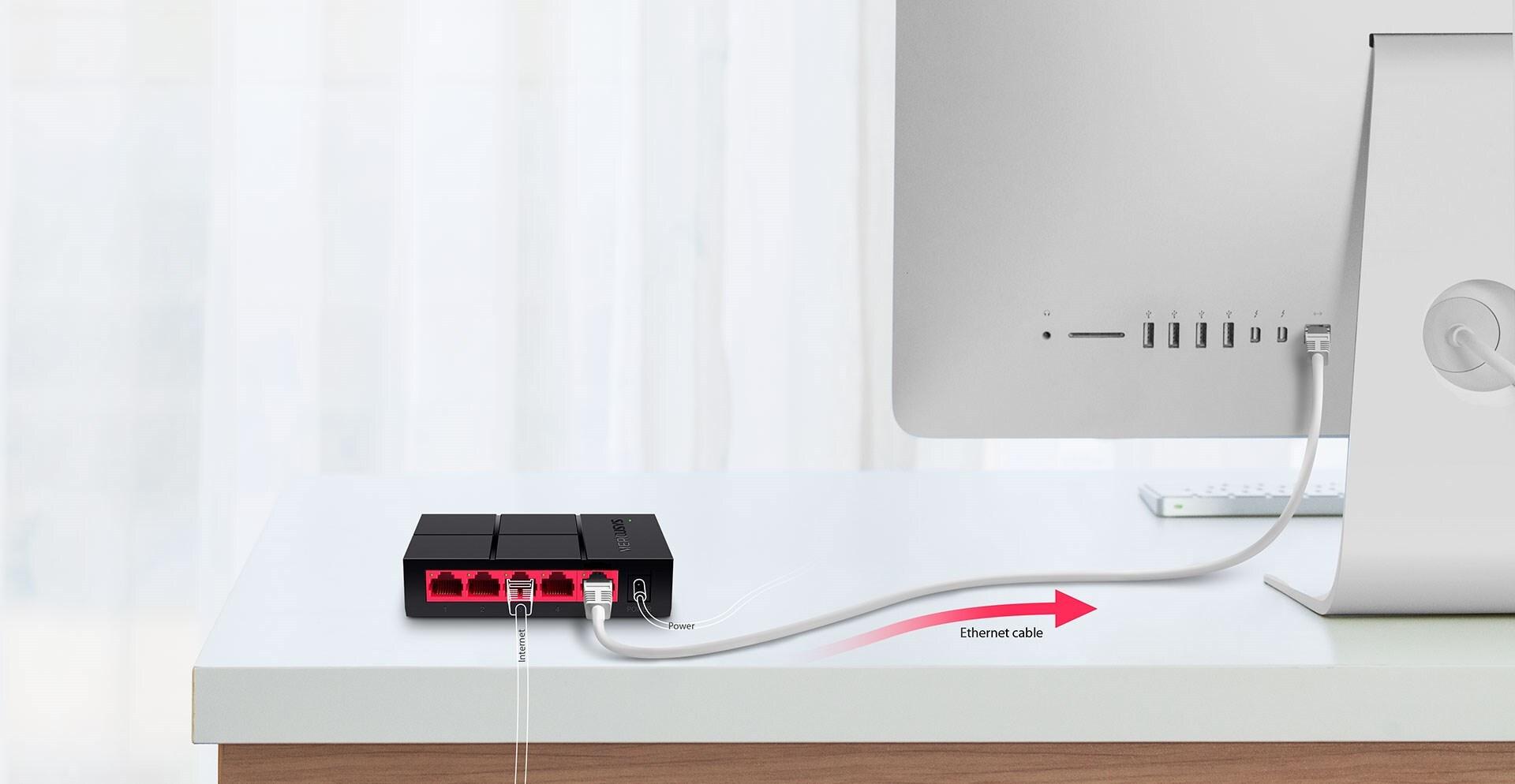 Mercusys MS105G 5-Port Gigabit Ethernet Netzwerk-Switch Schwarz