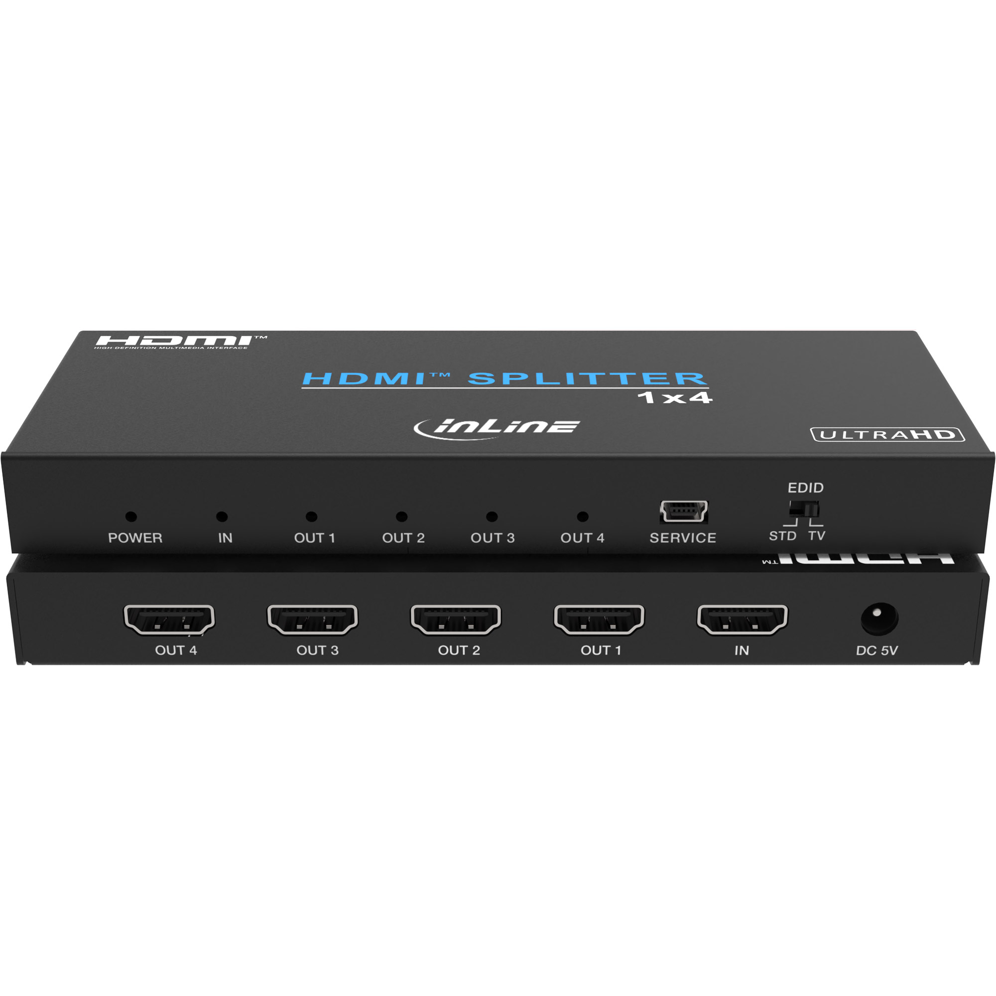 InLine Video-Splitter 1x4 HDMI 4K/60Hz Schwarz