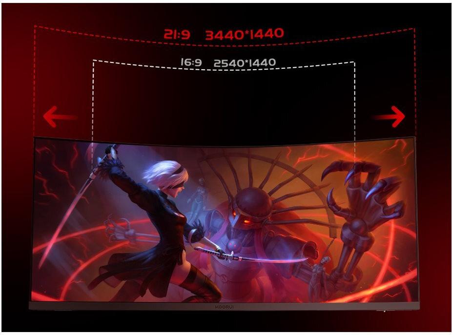 KOORUI G3441VC 34" WQHD Gaming-Monitor 180 Hz Schwarz