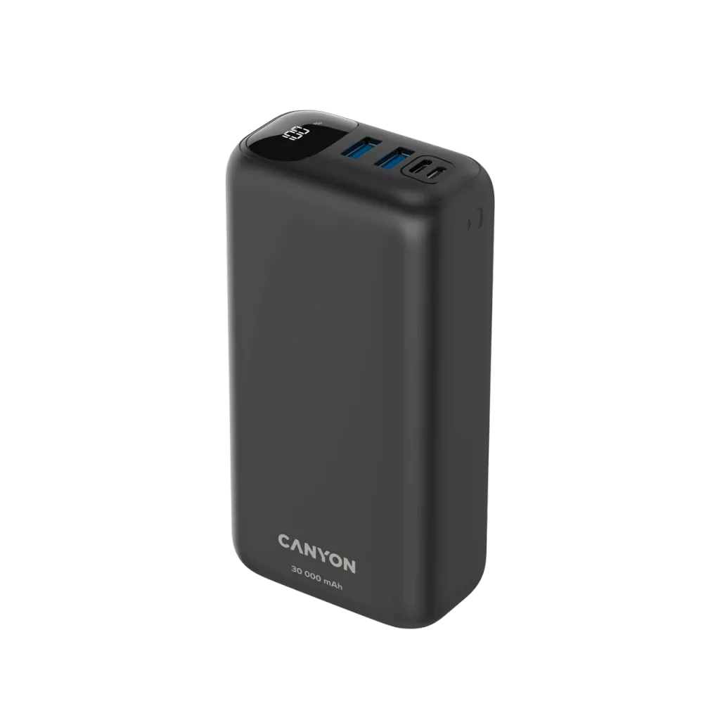 Canyon PB-301 Powerbank 30000 mAh 20 W PD/QC 3.0 Lithium-Polymer Schwarz