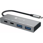 Techly IUSB32C-HUB4AC2 USB-C Hub - 4-Port (2x USB-A, 2x USB-C) 10Gbps Silber (IUSB32C-HUB4AC2)