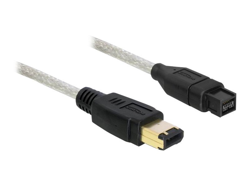 Delock FireWire-Kabel 9-Pin auf 6-Pin 2 m Grau