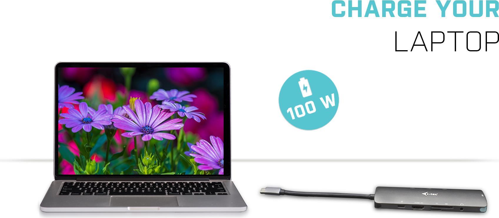 i-tec Metal USB-C Nano Docking Station 4K HDMI LAN Power Delivery 100 W Silber/Türkis