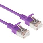 ACT Purple 1.5 meter LSZH U/FTP CAT6A datacenter slimline patch cable snagless with RJ45 connectors (DC7351)