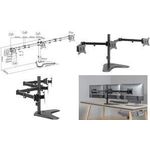 LogiLink Dreifach-Monitorhalterung, Standfuß, schwarz Armlänge: 658 mm, für Monitore 43,18 cm (BP0174)