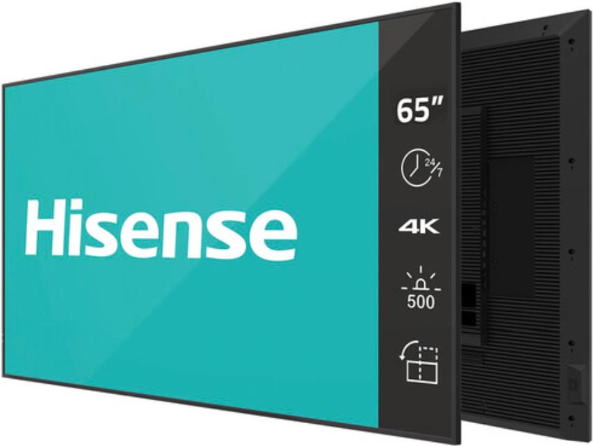 Hisense 65DM66D Signage-Display 165,1 cm (65") LED WLAN 500 cd/m² 4K Ultra HD Schwarz Eingebauter Prozessor Android 11 24/7 (65DM66D)