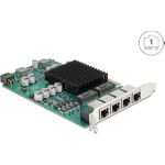 Delock PCI Express x4 Netzwerkkarte Gigabit LAN 4 x RJ45 mit PoE+ i350 (86097)