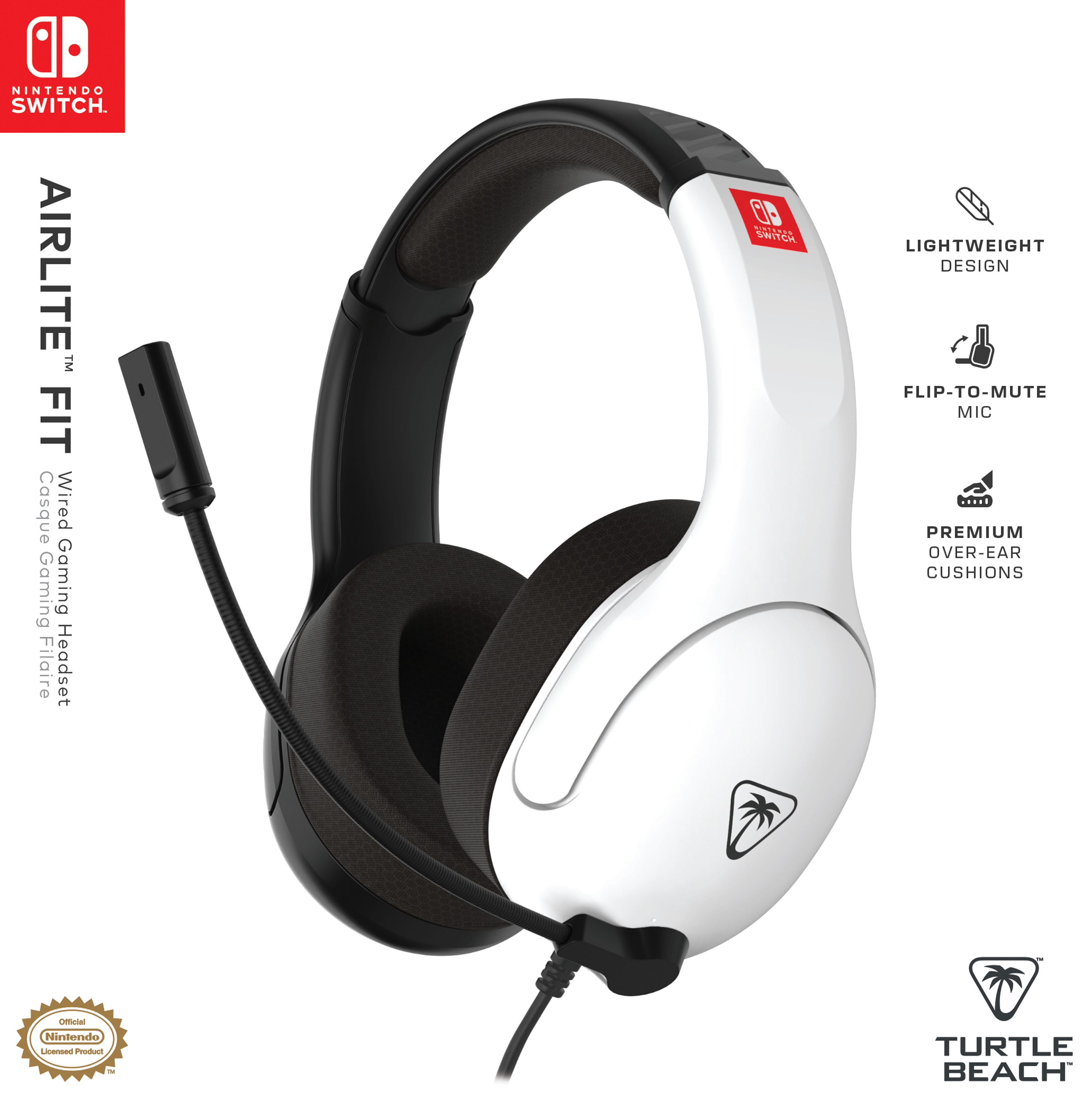 Turtle Beach Airlite Fit Gaming-Headset Nintendo Switch Schwarz, Weiß
