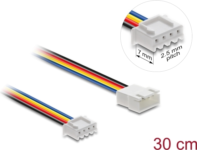 Delock Lüfter Verlängerungskabel PWM Stecker zu Buchse 4 Pin Steckerlänge 7 mm 30 (90868)