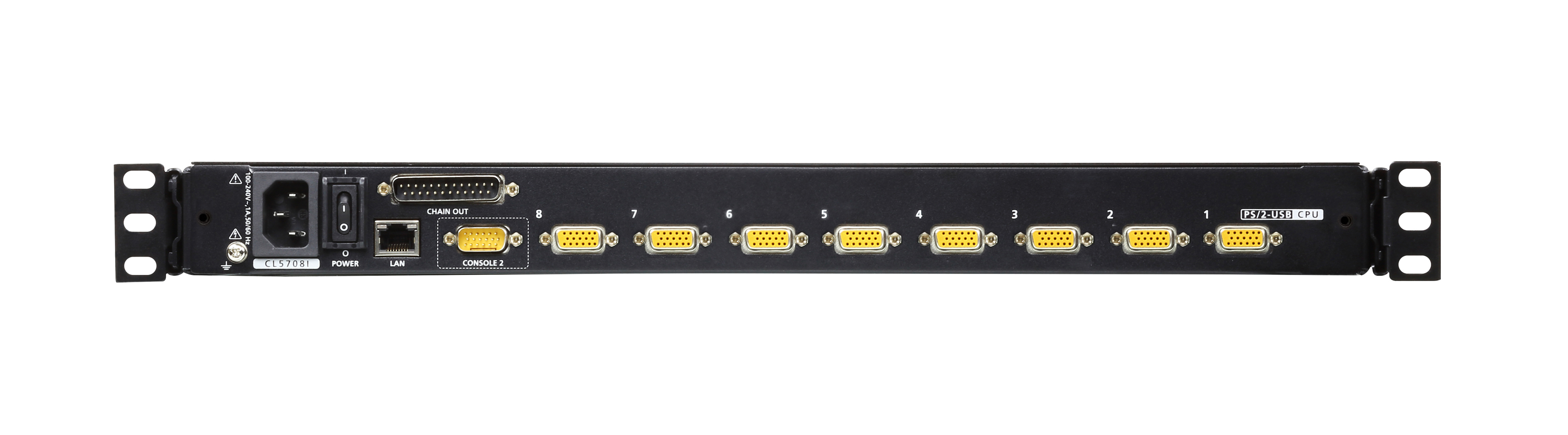ATEN Slideaway CL5708iM LCD KVM-Switch Over IP, 8 Ports, 17", VGA, USB, PS/2, Schwarz